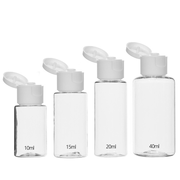 흰색원터치캡 투명용기10ml,15ml,20ml,40ml 화장품용기/공병/플라스틱용기